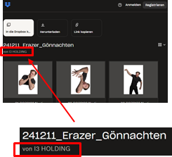 Dropbox-Upload der präparierten Bilddatei